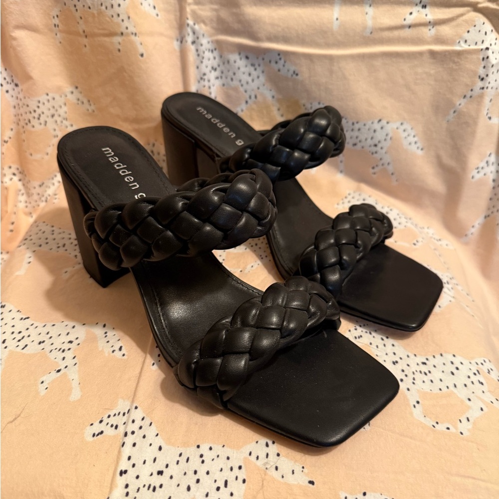 Madden Girl Black Braided Heels